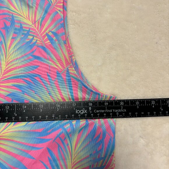 Sunday Swagger Womens Large Golf Polo Floral Leaves Sleeveless Multicolored - Picture 5 of 8